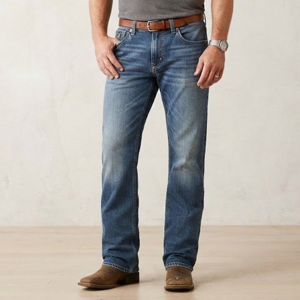 Ariat M4 Dustin Boot Cut Jeans Mens 33x32 Blue Excellent Relaxed Fit 10047760